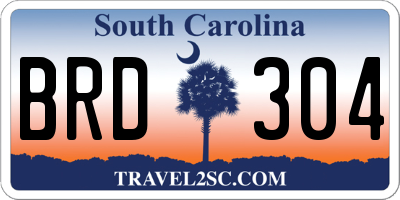 SC license plate BRD304