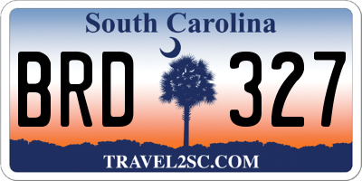 SC license plate BRD327