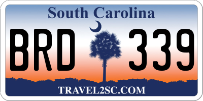 SC license plate BRD339