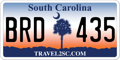 SC license plate BRD435