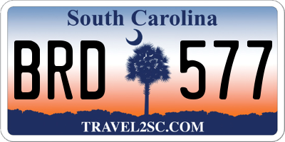 SC license plate BRD577