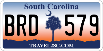 SC license plate BRD579