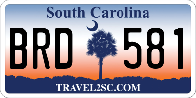 SC license plate BRD581