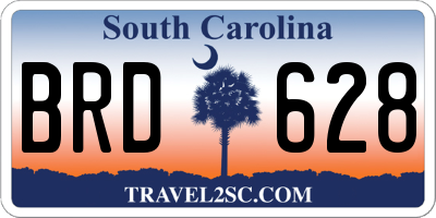 SC license plate BRD628
