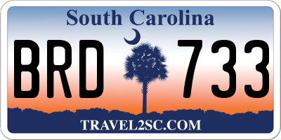 SC license plate BRD733