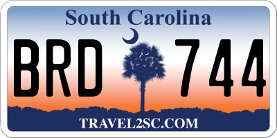 SC license plate BRD744