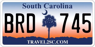 SC license plate BRD745