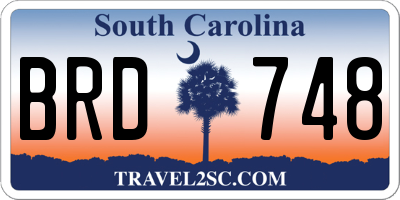 SC license plate BRD748
