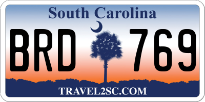 SC license plate BRD769
