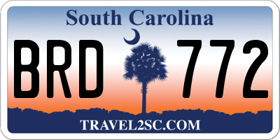 SC license plate BRD772