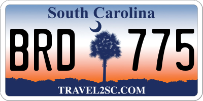 SC license plate BRD775
