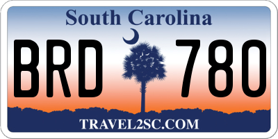 SC license plate BRD780
