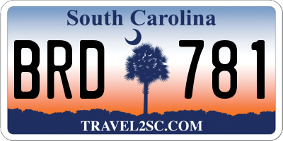 SC license plate BRD781