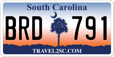 SC license plate BRD791