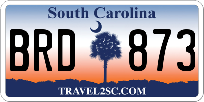 SC license plate BRD873