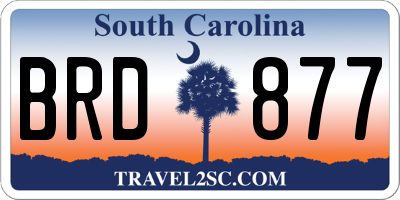 SC license plate BRD877