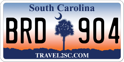 SC license plate BRD904