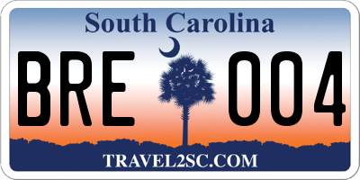 SC license plate BRE004