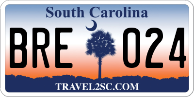 SC license plate BRE024