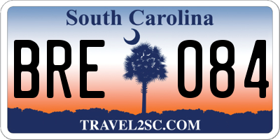 SC license plate BRE084
