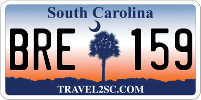 SC license plate BRE159