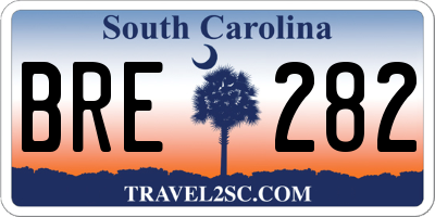 SC license plate BRE282
