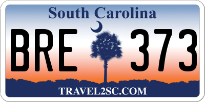 SC license plate BRE373