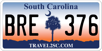 SC license plate BRE376