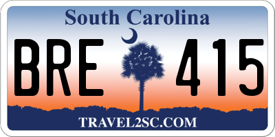 SC license plate BRE415