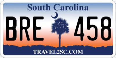 SC license plate BRE458