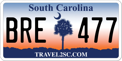 SC license plate BRE477