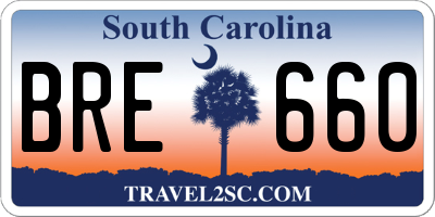 SC license plate BRE660