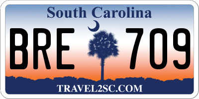 SC license plate BRE709