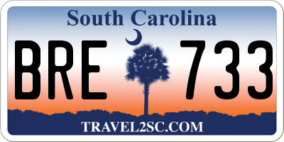 SC license plate BRE733