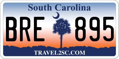 SC license plate BRE895
