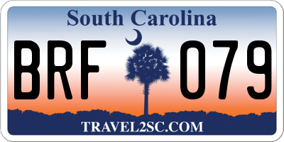 SC license plate BRF079