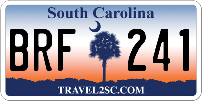 SC license plate BRF241