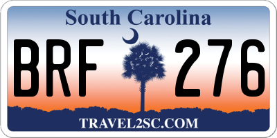 SC license plate BRF276