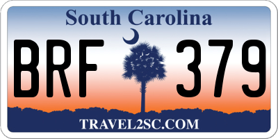 SC license plate BRF379