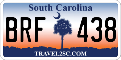SC license plate BRF438