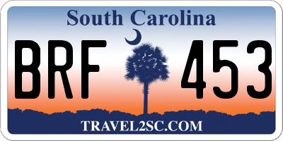 SC license plate BRF453