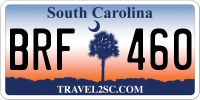 SC license plate BRF460