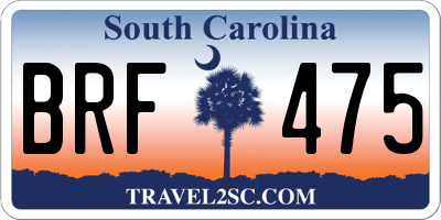 SC license plate BRF475