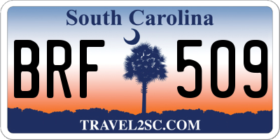 SC license plate BRF509