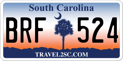 SC license plate BRF524
