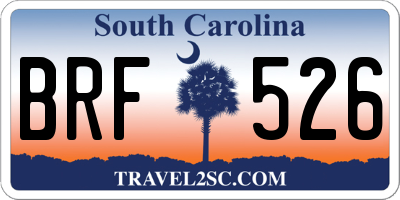 SC license plate BRF526
