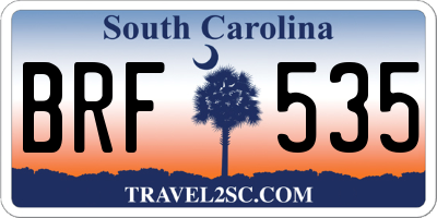 SC license plate BRF535
