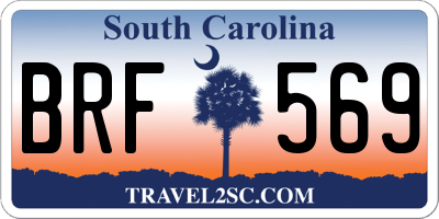 SC license plate BRF569