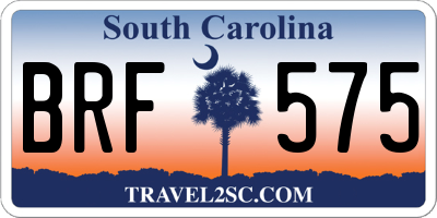 SC license plate BRF575