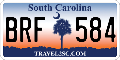 SC license plate BRF584